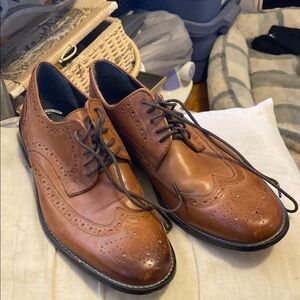 Brown Leather Oxford Wingtip Shoes